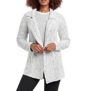 Nic + Zoe The Comfort Zone Cardigan Speckled Gray Women's S
